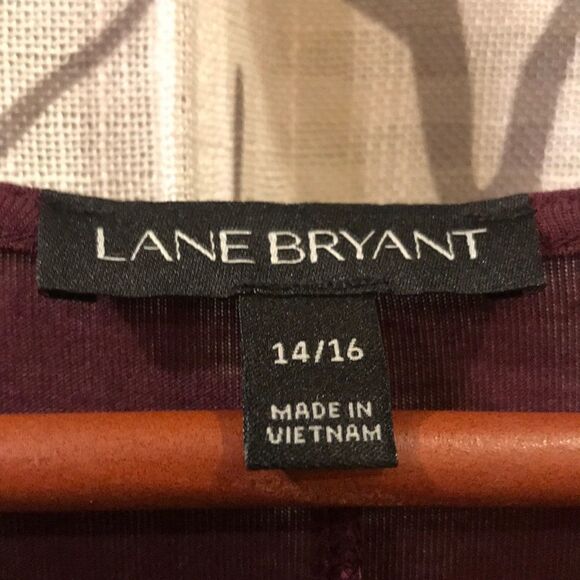 Lane Bryant Maroon Lace Trim Dress - Size 14/16 - Picture 6 of 7